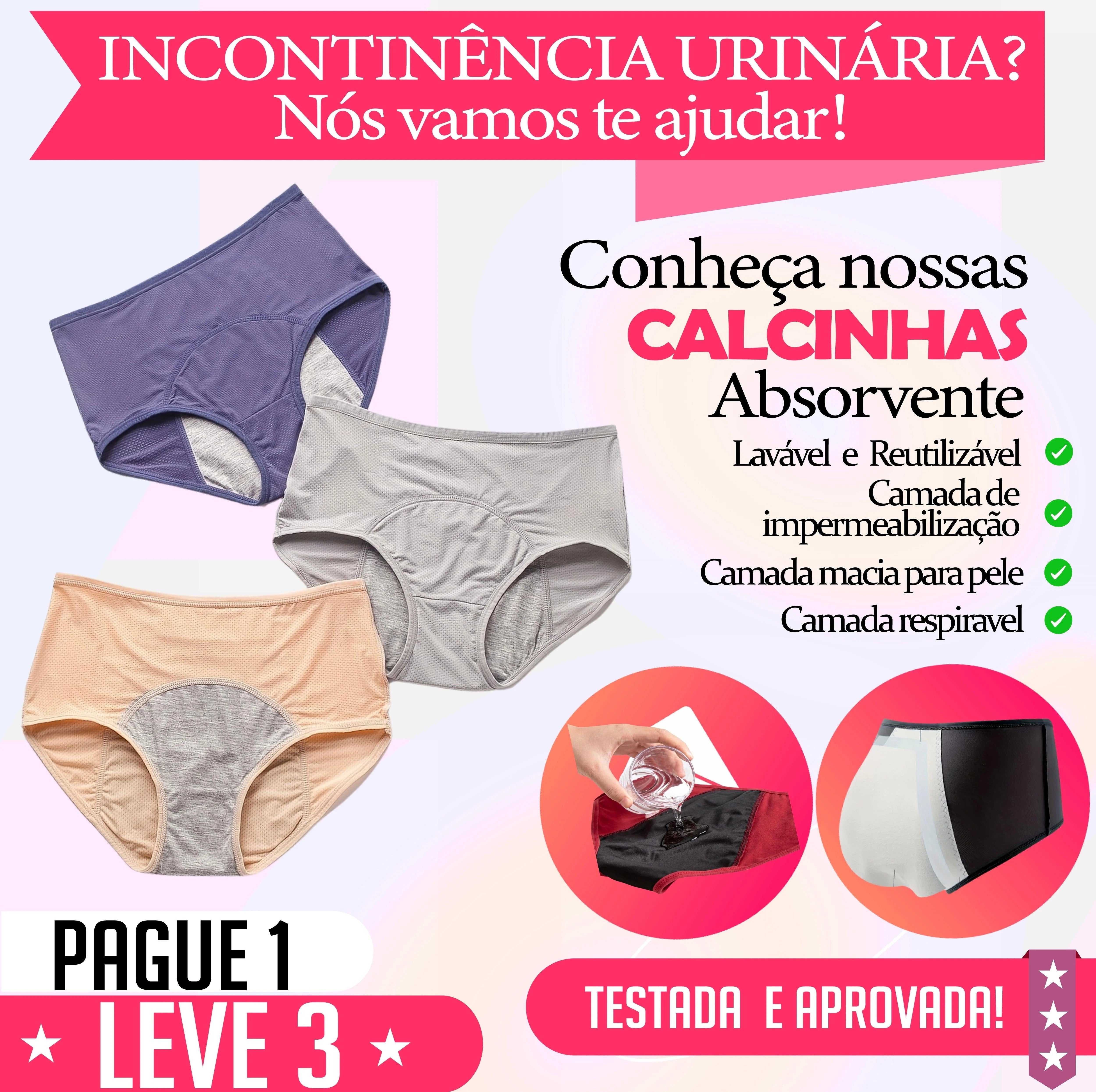 Calcinha Absorvente - DryProtect (PAGUE 1 LEVE 3) - Moda em Forma